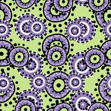 Seamless pattern with geometric aboriginal ornament. Ethnic tribal rounded color Illustrazione stock
