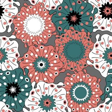Seamless pattern with geometric aboriginal ornament. Ethnic tribal rounded color Illustrazione stock