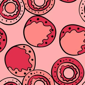 Seamless pattern with geometric aboriginal ornament. Ethnic tribal rounded color Illustrazione stock