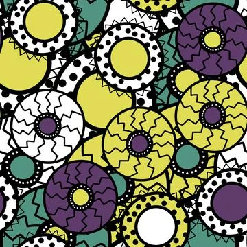 Seamless pattern with geometric aboriginal ornament. Ethnic tribal rounded color Illustrazione stock