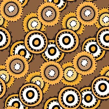 Seamless pattern with geometric aboriginal ornament. Ethnic tribal rounded color Illustrazione stock