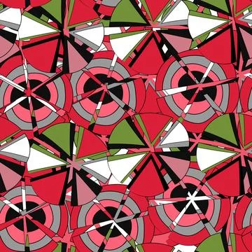 Seamless pattern with geometric aboriginal ornament. Ethnic tribal rounded color Illustrazione stock