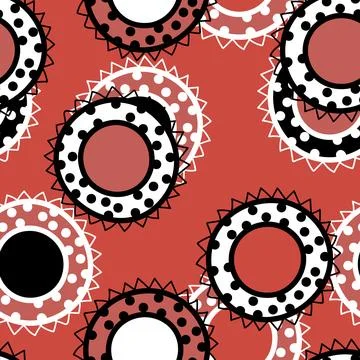Seamless pattern with geometric aboriginal ornament. Ethnic tribal rounded color Stock Illustration