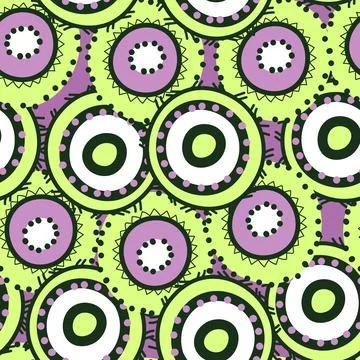 Seamless pattern with geometric aboriginal ornament. Ethnic tribal rounded color Illustrazione stock