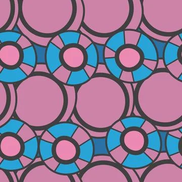 Seamless pattern with geometric aboriginal ornament. Ethnic tribal rounded color Stock Illustration