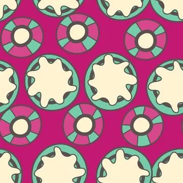 Seamless pattern with geometric aboriginal ornament. Ethnic tribal rounded color Stock Illustration