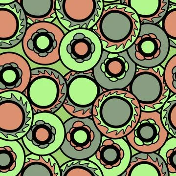 Seamless pattern with geometric aboriginal ornament. Ethnic tribal rounded color Stock Illustration