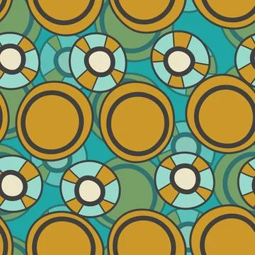 Seamless pattern with geometric aboriginal ornament. Ethnic tribal rounded color Stock Illustration