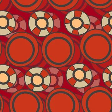 Seamless pattern with geometric aboriginal ornament. Ethnic tribal rounded color Stock Illustration