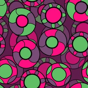 Seamless pattern with geometric aboriginal ornament. Ethnic tribal rounded color Stock Illustration