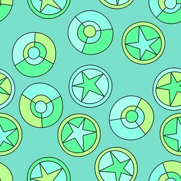 Seamless pattern with geometric aboriginal ornament. Ethnic tribal rounded color Illustrazione stock