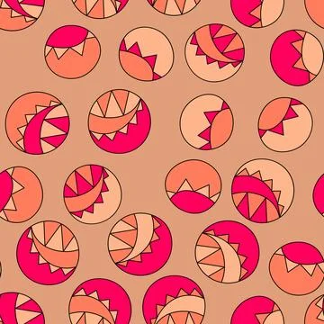 Seamless pattern with geometric aboriginal ornament. Ethnic tribal rounded color Illustrazione stock