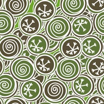 Seamless pattern with geometric aboriginal ornament. Ethnic tribal rounded color Stock Illustration