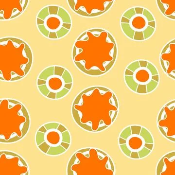 Seamless pattern with geometric aboriginal ornament. Ethnic tribal rounded color Stock Illustration