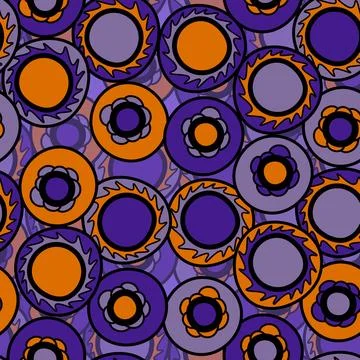 Seamless pattern with geometric aboriginal ornament. Ethnic tribal rounded color Stock Illustration