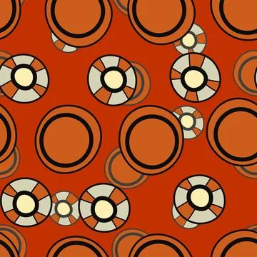 Seamless pattern with geometric aboriginal ornament. Ethnic tribal rounded color Stock Illustration