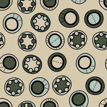 Seamless pattern with geometric aboriginal ornament. Ethnic tribal rounded color Stock Illustration