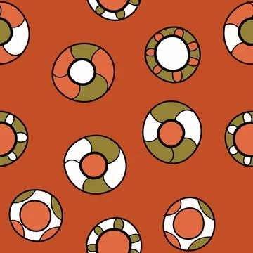 Seamless pattern with geometric aboriginal ornament. Ethnic tribal rounded color Illustrazione stock