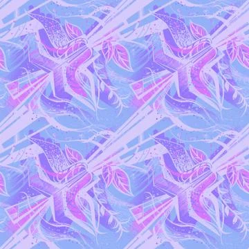Seamless pattern with geometric and floral elements Illustrazione stock