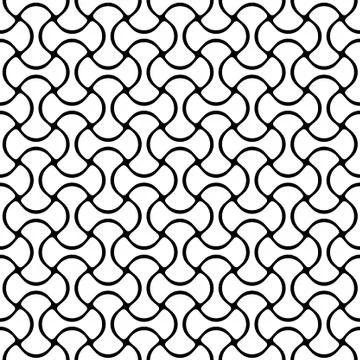 Seamless pattern with geometric black shapes Stock Illustration