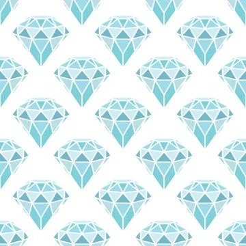 Seamless pattern of geometric blue diamonds on white background. Trendy hipster Stock Illustration