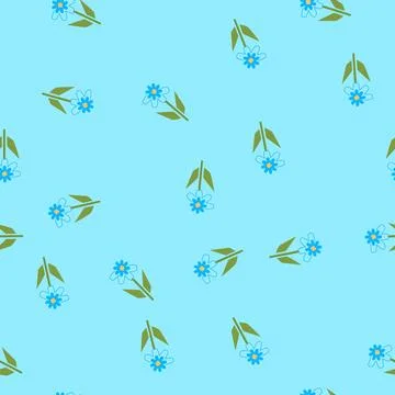 Seamless pattern geometric blue flower blooming in modern style 스톡 일러스트