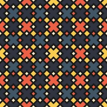 Seamless pattern with geometric designs Stock Illustration