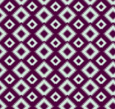 Seamless pattern with geometric diagonal tartan ornament. Tribal Ikat texture イラスト素材