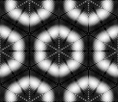 Seamless pattern with geometric dotted tiles and arabic pattern grid for abst Stock Illustration