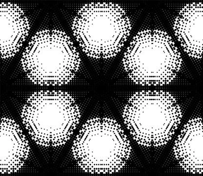 Seamless pattern with geometric dotted tiles and arabic pattern grid for abst Stock Illustration