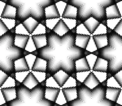 Seamless pattern with geometric dotted tiles and arabic pattern grid for abst Stock Illustration