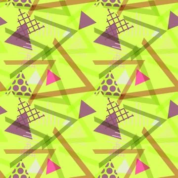 Seamless pattern Geometric elements Memphis Postmodern Retro fashion style 80 Illustrazione stock