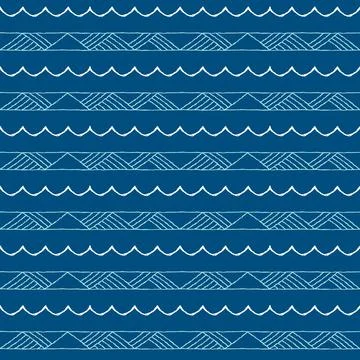 Seamless pattern with geometric elements in tribal style. Prehistoric drawing Illustrazione stock