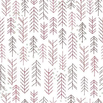 Seamless pattern with geometric elements in tribal style. Prehistoric drawing Stock Illustration
