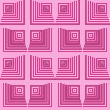 Seamless pattern with geometric figures. Vector illustration. Pink and whit.. Illustrazione stock