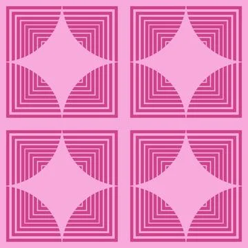 Seamless pattern with geometric figures. Vector illustration. Pink and whit.. Illustrazione stock