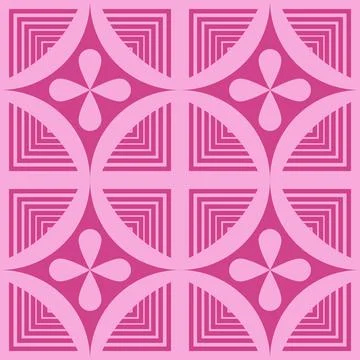 Seamless pattern with geometric figures. Vector illustration. Pink and whit.. Stock Illustration