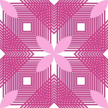 Seamless pattern with geometric figures. Vector illustration. Pink and whit.. Stock Illustration