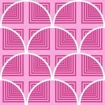 Seamless pattern with geometric figures. Vector illustration. Pink and whit.. Stock-Illustration