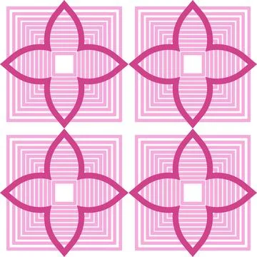 Seamless pattern with geometric figures. Vector illustration. Pink and whit.. Stock Illustration