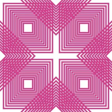 Seamless pattern with geometric figures. Vector illustration. Pink and whit.. Stock Illustration