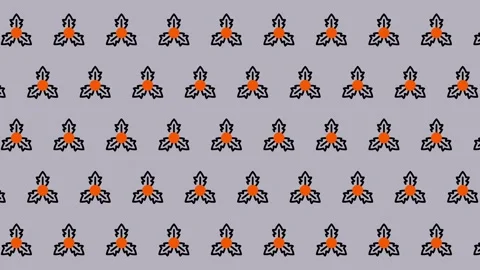 Seamless Pattern of Geometric Floral Shapes on Gray Background. Stock Footage 325381904