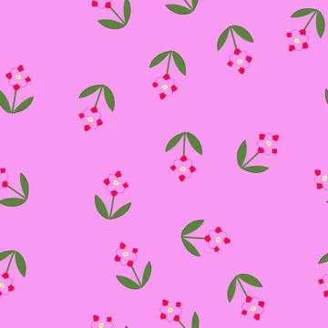 Seamless pattern geometric flower drawing with simple shapes Stock Illustration