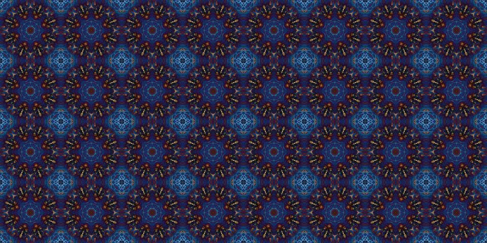 Seamless pattern of geometric flowers. Space texture. Illustrazione stock