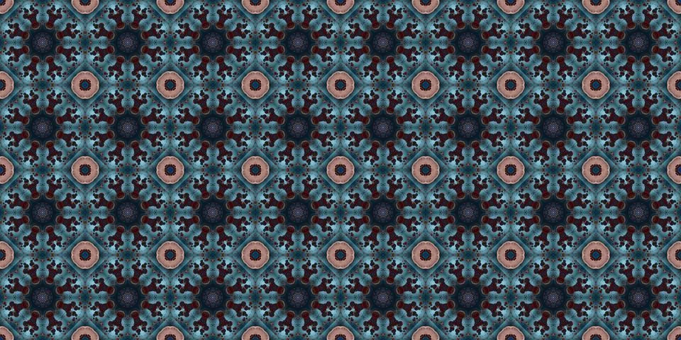 Seamless pattern of geometric flowers. Space texture. Illustrazione stock