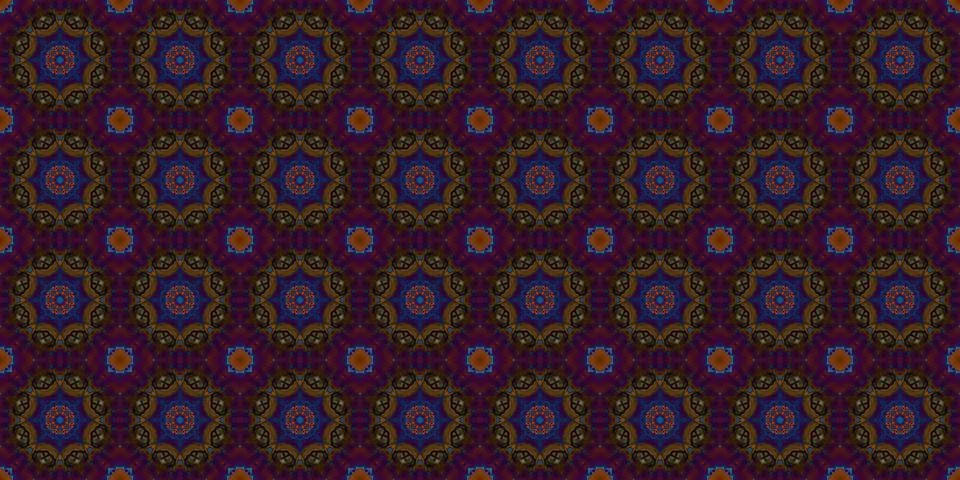 Seamless pattern of geometric flowers. Space texture. Illustrazione stock