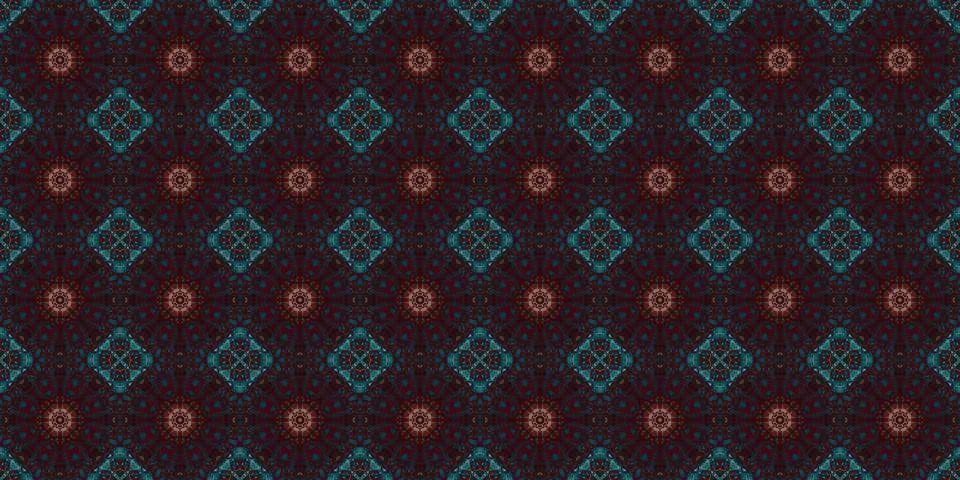 Seamless pattern of geometric flowers. Space texture. Illustrazione stock