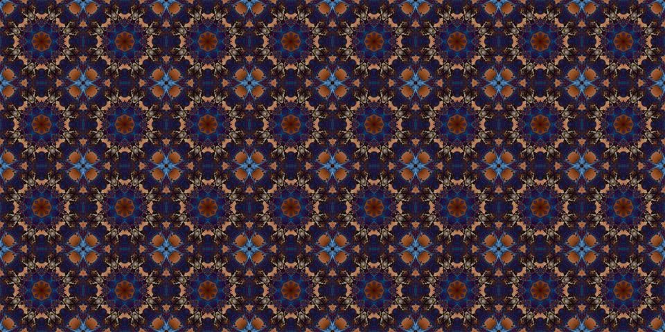 Seamless pattern of geometric flowers. Space texture. Stock Illustration