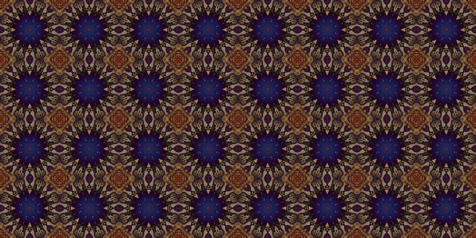 Seamless pattern of geometric flowers. Space texture. Illustrazione stock