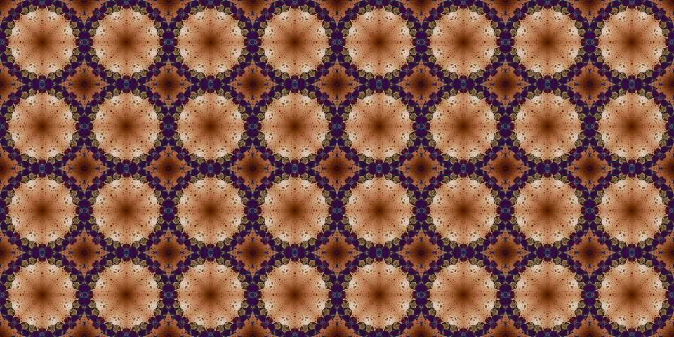 Seamless pattern of geometric flowers. Space texture. Illustrazione stock